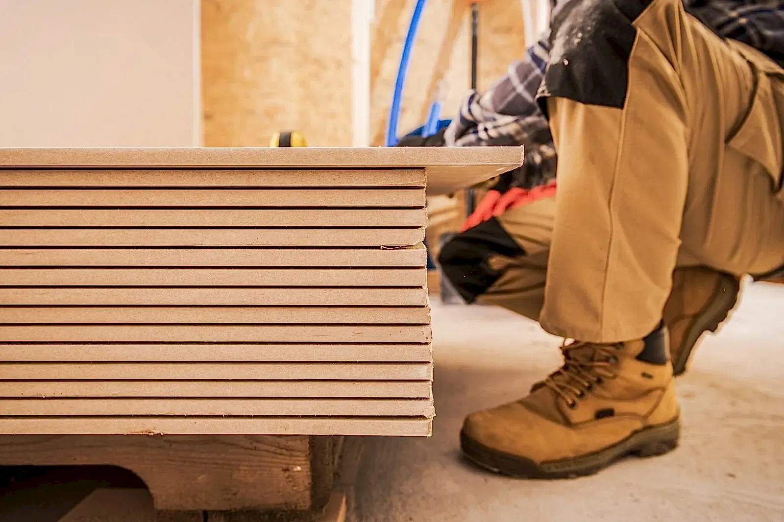 Drywall Sheets Building Material. Interior Finishing. Construction Industry Theme.